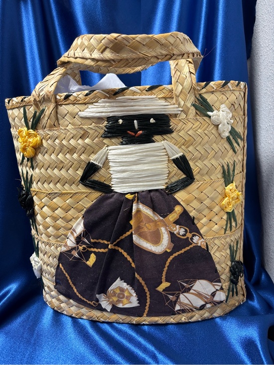 Handbags - Vintage 1960s Bahamian Straw Tote Bag Bahama Mama Nautical Souvenir Handbag